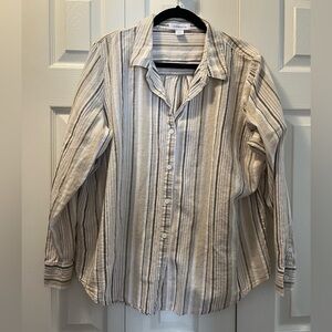Liz Claiborne striped button down long sleeve top